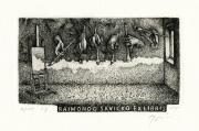 Ugnė Žilytė. Tapytojo Raimondo Savicko Exlibris. Ofortas. 2015.