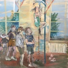 Aš aukštai ir man baisu!, aliejus, drobė, 200 x200 cm, 2017