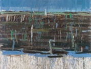 Kristina Mažeikaitė_Pavasaris baigėsi - meilė baigėsi. 2017-208, drobė, aliejus, poligrafiniai dažai, 215 x 280