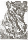 „Gyvenimo medis“ (3), pagal B. Kutavičiaus oratoriją. 1987. Linoraižinys (1)