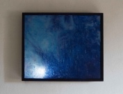 Blue night, oil, plexiglass, LED lamp, 2020