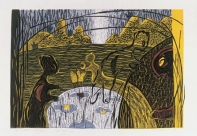 Roberta Vasiliūnienė (Vaigeltaitė)
Vakaro sutemose, 1994, spalvotas lino raižinys, 51x74